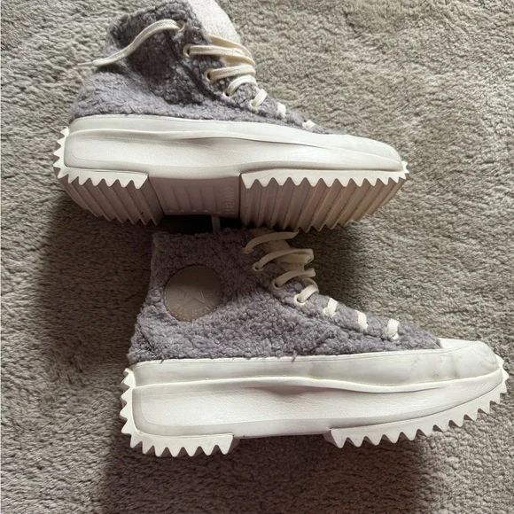 Converse Run Star Hike Platform Chunky Sneaker Rubber Sole High Top Sherpa 7.5 - Picture 1 of 8